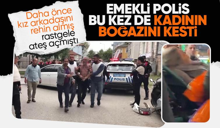 Emekli, polis bu kezde kadının boğazını kesti