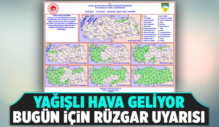 Sakarya için kuvvetli rüzgar uyarısı