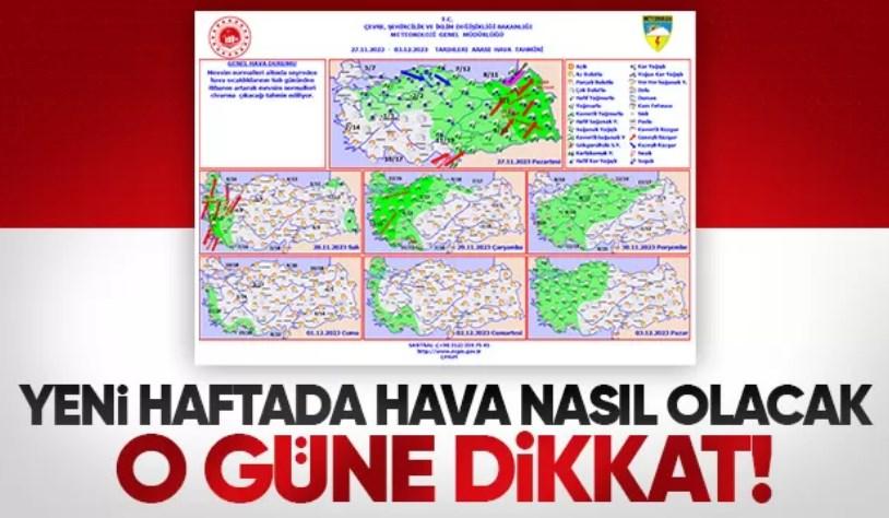 Sakaryada yeni haftanın hava durumu tahmini