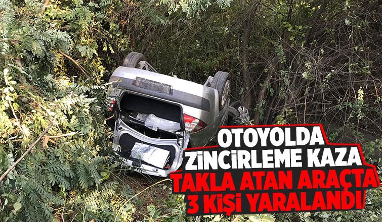 Otoyolda feci kaza: 3 yaralı