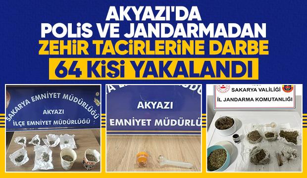 Akyazı'da uyuşturucu operasyonları: 64 kişi yakalandı