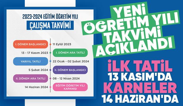 2023-2024 eğitim öğretim yılı takvimi açıklandı