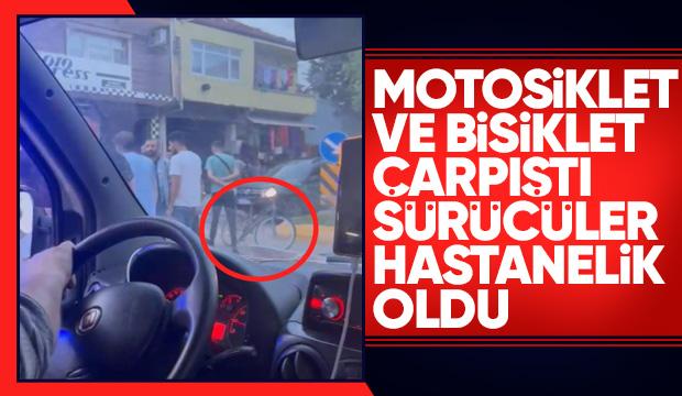 Motosiklet ve bisiklet çarpıştı: 2 yaralı