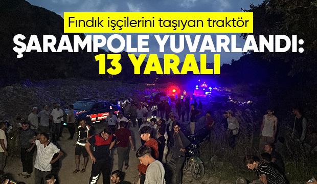 Fındık işçileri kaza yaptı: 13 yaralı