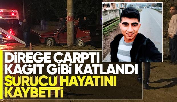 Akyazıda feci kaza sürücü öldü