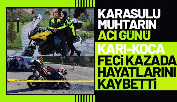 Karasulu muhtarın yeğenleri karı koca feci kazada öldü