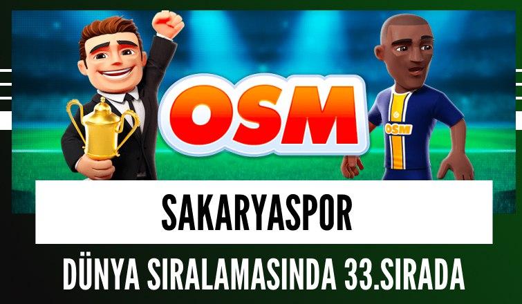 Sakaryaspor dünya sıralamasında 33. sırada