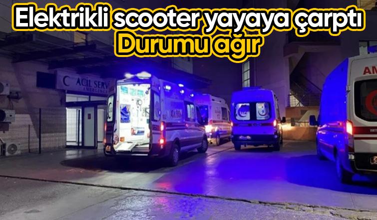 Elektrikli scooter kadına çarptı