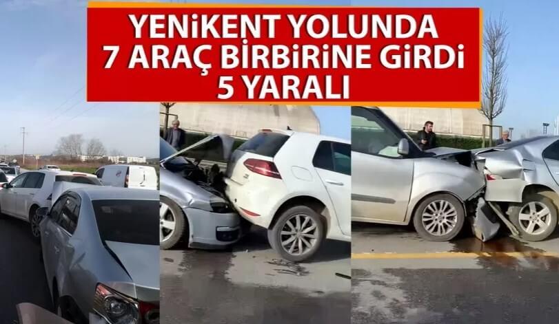 7 araçlı zincirleme kaza: 5 yaralı