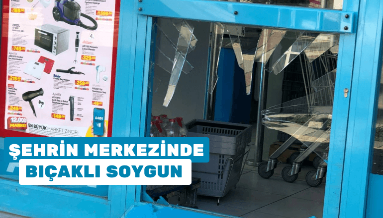 Markete kapatılan hırsız, camı patlatıp kaçtı