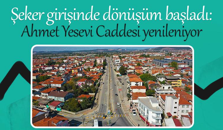 Ahmet Yesevi Caddesi'nde yenileme çalışması