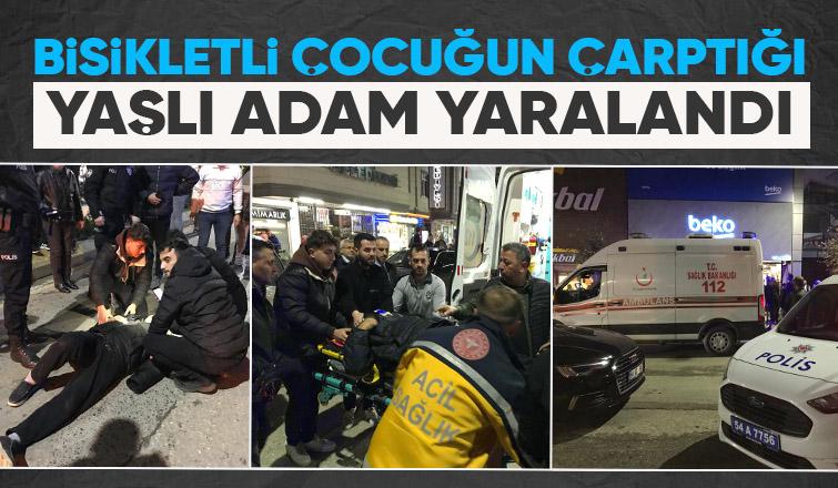 Bisikletlinin çarptığı yaşlı adam yaralandı