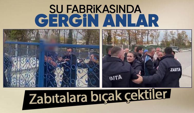 Sapanca'da olaylı denetim; Fabrikaya almamak için bıçak çektiler