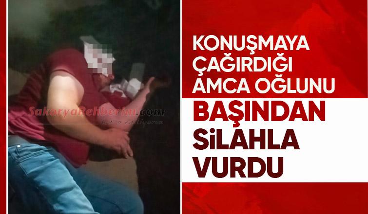 Amca oğlunu silahla başından vurdu