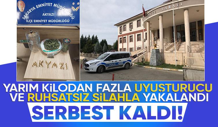 Silah ve uyuşturucuyla yakalanan şahıs serbest