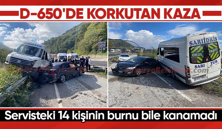 D-650'de kaza 14 kişi ölümden döndü