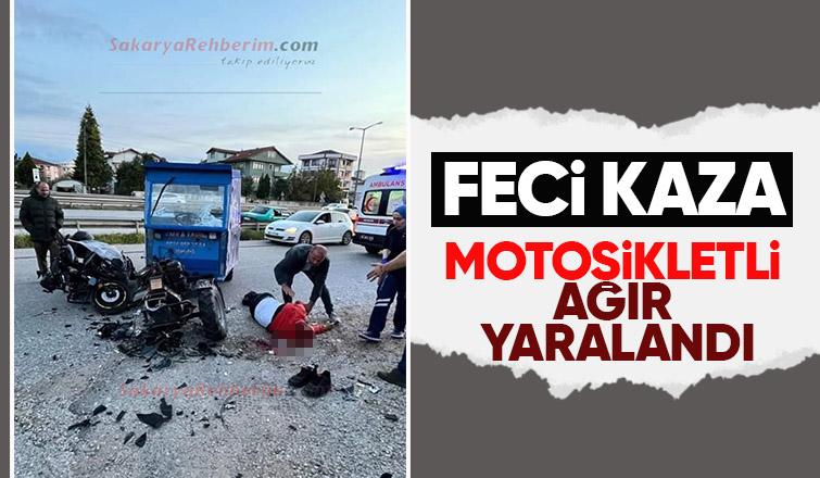 Pat pat ile çarpışan motosikletli ağır yaralandı