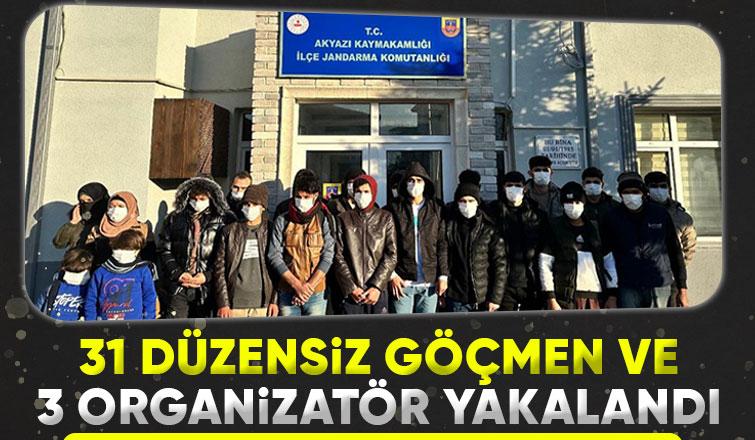 Akyazı ve Hendekte kaçak göçmenler yakalandı