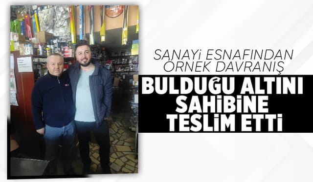 İşyerinin önünde bulduğu altını sahibine teslim etti