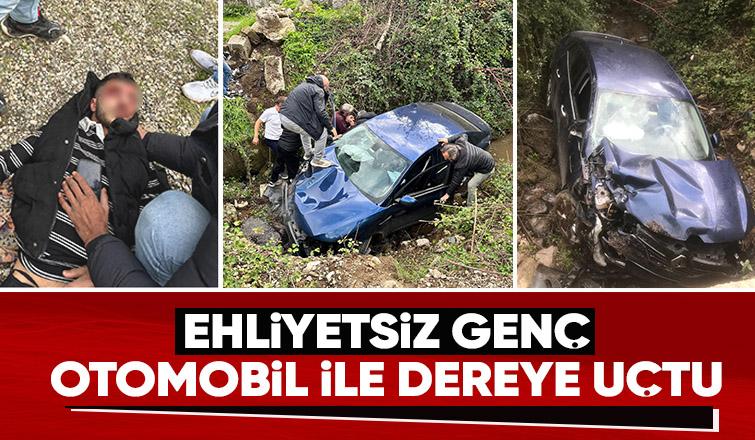 Otomobil dereye uçtu: 1 yaralı