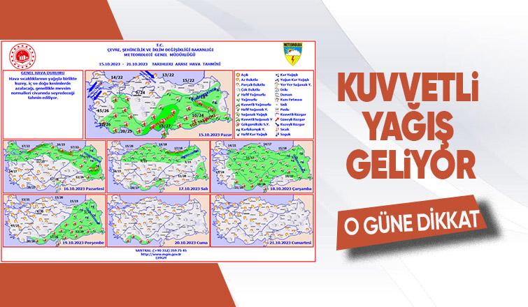 Sakarya için kuvvetli yağış uyarısı