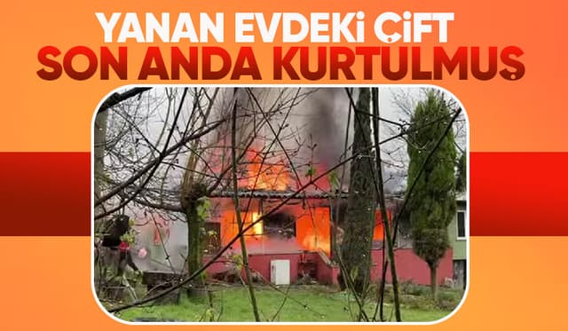 Yanan evden son anda çıkmışlar