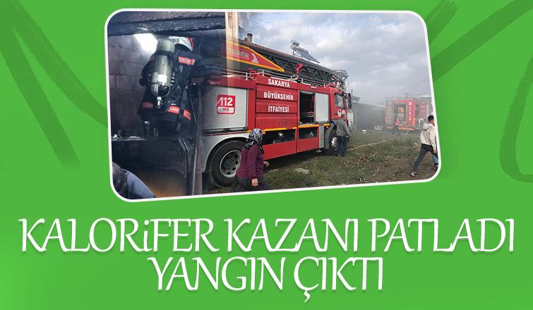 Odunluktaki kalorifer kazanı patladı