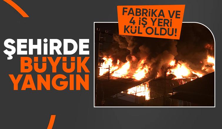 Kauçuk fabrikası ve 4 iş yeri yandı