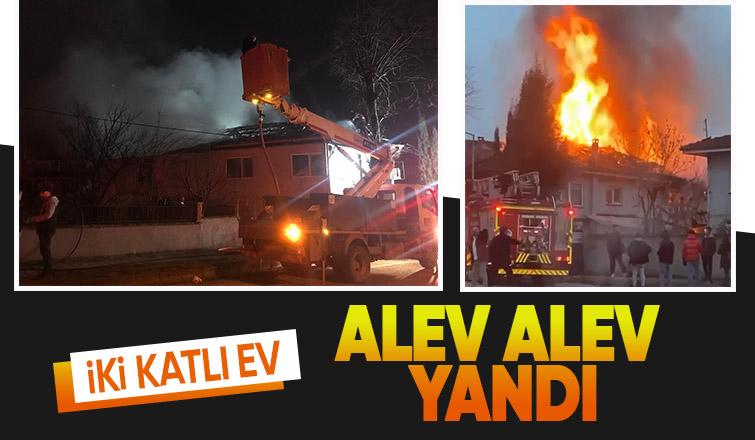 İki katlı ev alevlere teslim oldu