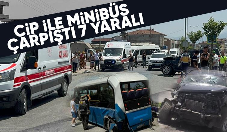 Cip ile yolcu minibüsü çarpıştı: 7 yaralı