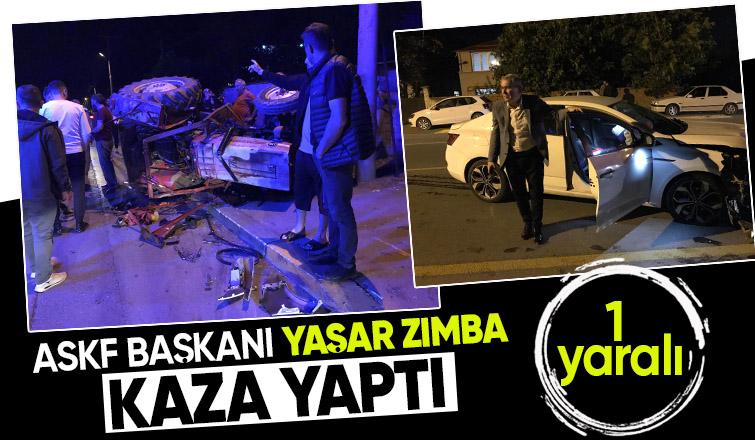 ASKF Başkanı'nın kullandığı otomobil traktörle çarpıştı: 1 yaralı