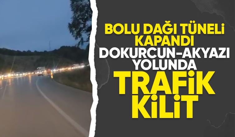 Bolu'daki trafikten kaçanlar Akyazı'da trafiği kilitledi