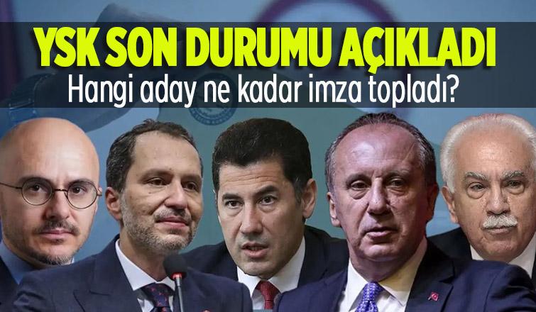 YSK açıkladı; Cumhurbaşkanı adayları kaç imza topladı?