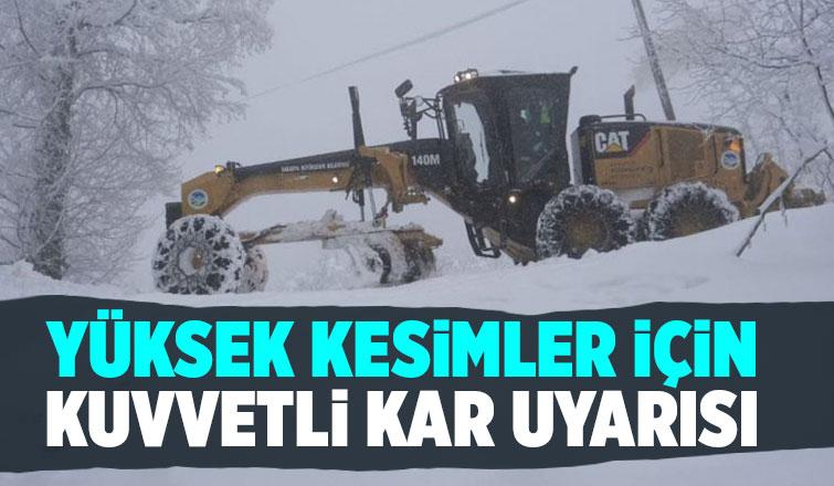 Batı Karadenizin yüksek kesimlerine kar uyarısı