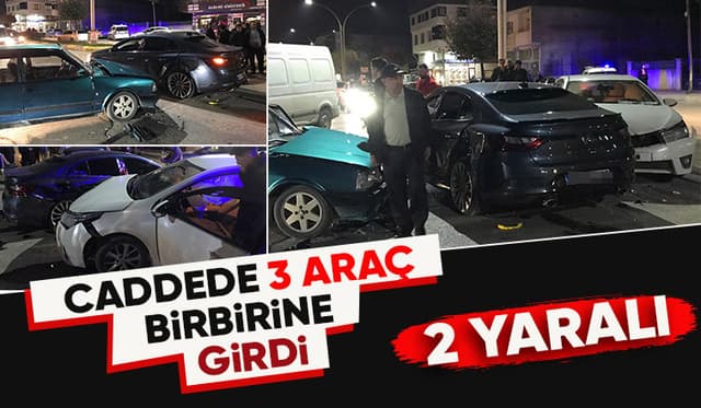 Akyazı'da zincirleme kaza 2 yaralı