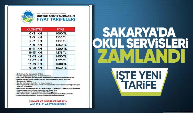 Sakarya'da okul servislerine zam