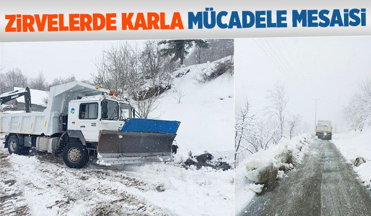  Büyükşehir zirvelerde karla mücadele mesaisinde