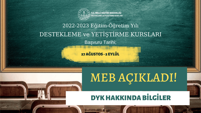 MEB Açıkladı: Destekleme ve Yetiştirme Kursları Takvimi