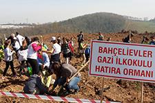 Bahçelievler Gazi İlkokulundan hatıra ormanı projesi