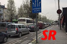 Şehir merkezinde trafik, durma noktasına geldi