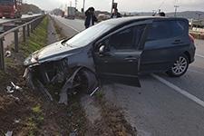 Önüne Köpek çıkan araç kazadan kaçamadı