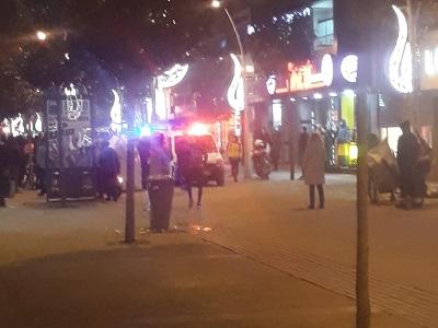 Çark Caddesi'nde bekçi ile tartışma