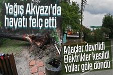 Yağış Akyazı'da hayatı felç etti