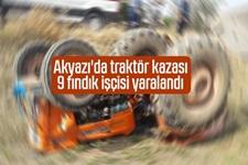 Akyazı'da kaza; 9 fındık işçisi yaralandı