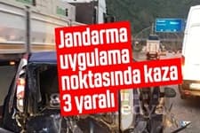 Jandarma uygulama noktasında kaza: 3 yaralı