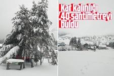 Kar kalınlığı 40 santimetreyi buldu
