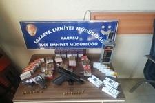 Karasu'da kaçak sigara ve içki operasyonu