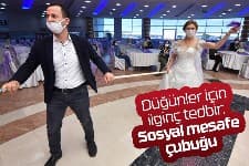 Düğünlere korona tedbiri; Sosyal mesafe çubuğu