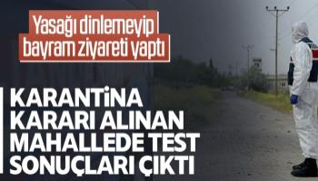 Karantinaya alınan mahallede test sonuçları çıktı