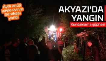 Aynı anda yayla evi ve barakası yandı